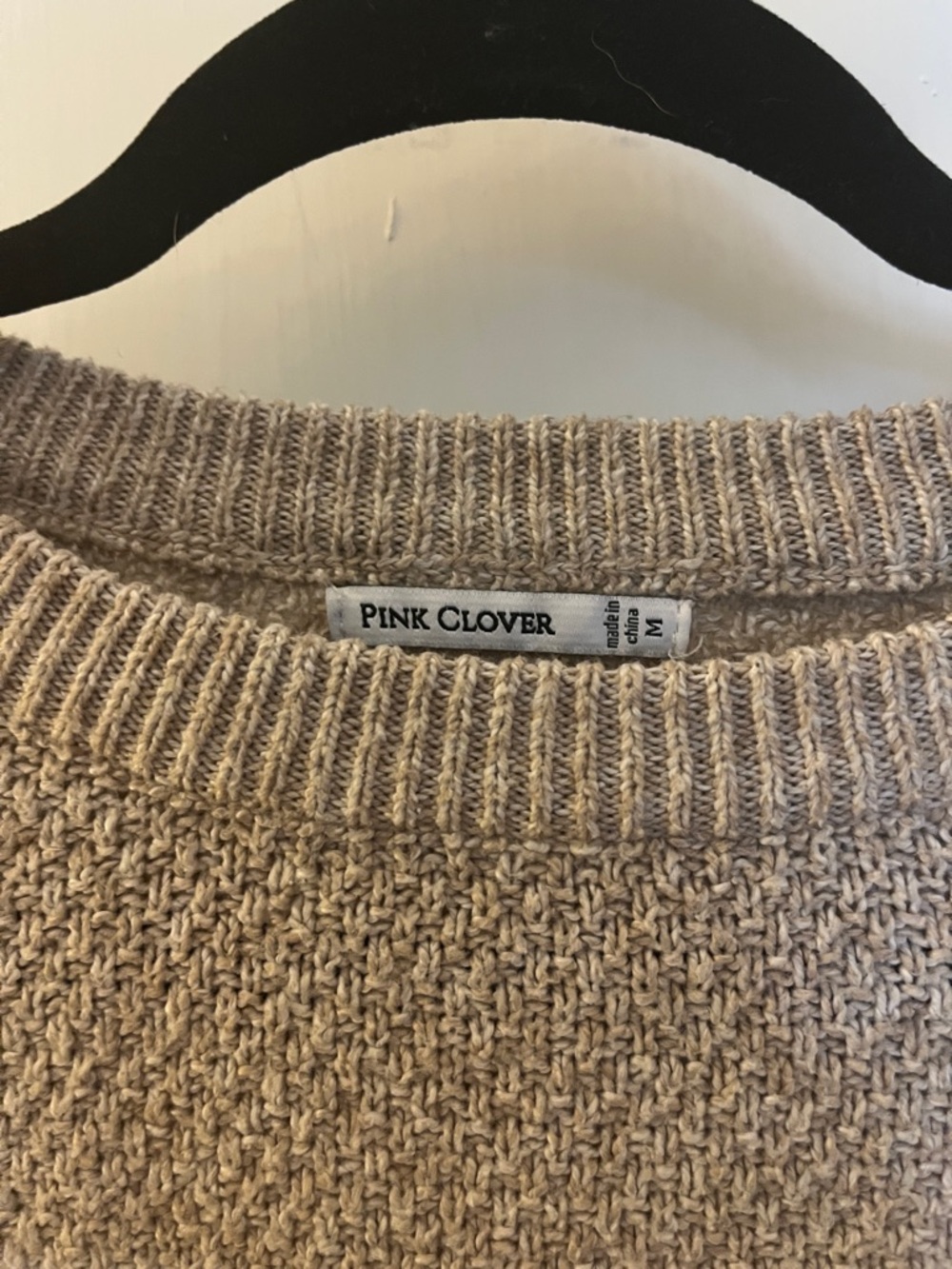 Striped Pink Clover Knit Sweater - Women’s M - Picture 2 of 4